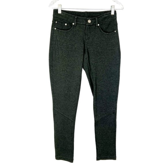Athleta Petite Gray Stretch Ponte Knit Zip Detail Casual Legging Pants size 2P - Picture 1 of 12